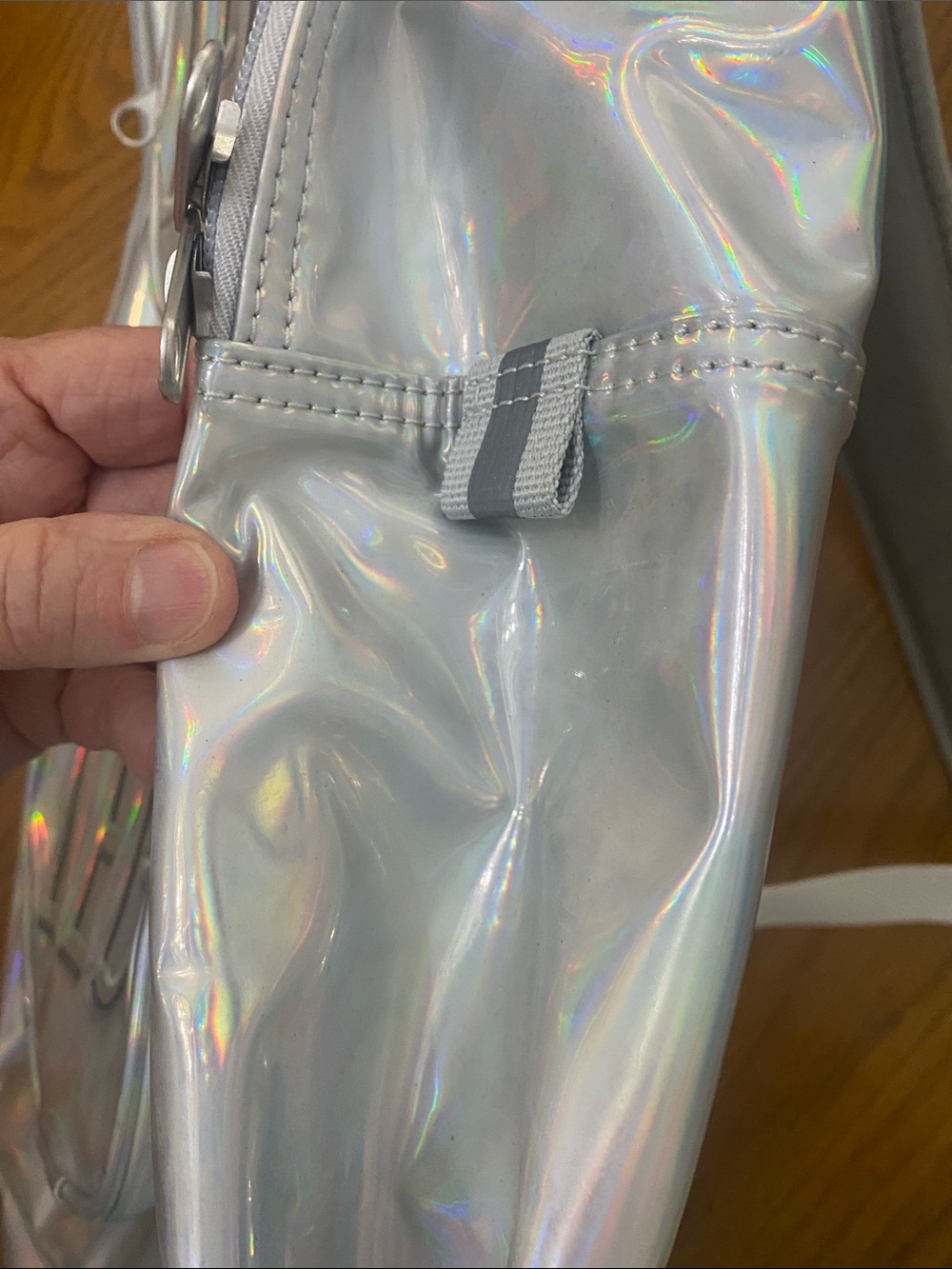 Lego Holographic Silver Backpack with Round Logo Pockets NWT - Picture 5 of 12